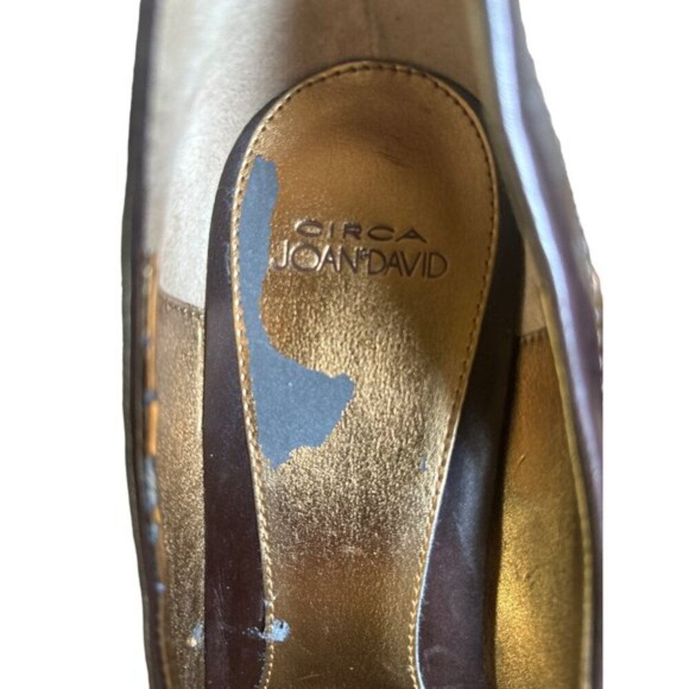 Circa Joan & David High Heel Size 8.5 Classic Peep Toe Buckle Brown New w Flaw - Picture 7 of 11